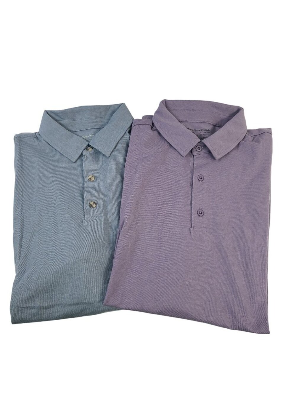 NEW Fresh Clean Threads Mens Polo Shirts StratuSoft Blend Purple & Blue Sz L